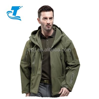 China Men Breathable Outdoor Water Resistant Softshell Tactical Hooded Jacket for sale