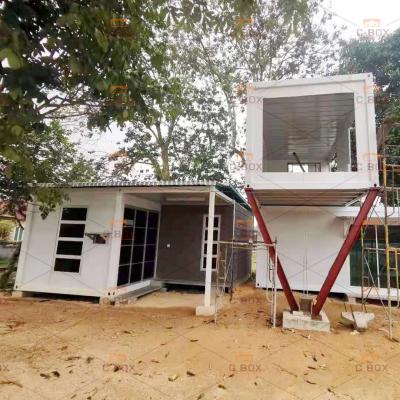 China Hot Selling Modern Cheap Shipping Detachable Sandwich Panel Container House Living Villa 20ft40ft Uganda Prefab House For Sale for sale