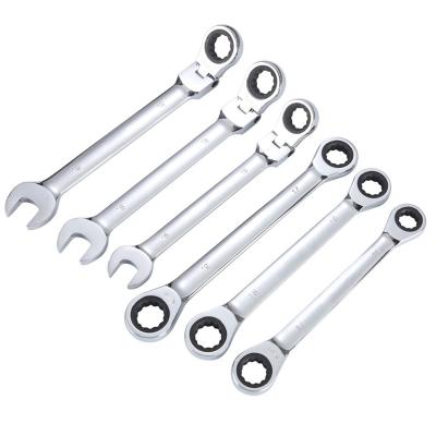 China Double Side Crv Steel Car Repair Tools Metric High Quality Flexible Ratchet Wrench for sale