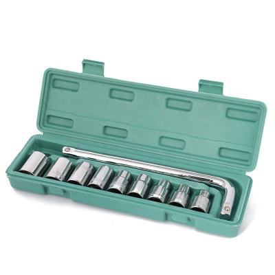 China Carbon Steel Socket Wrench Set Professional Heavy Duty Metric Tool Steel Socket Wrench Set 9pcs for sale