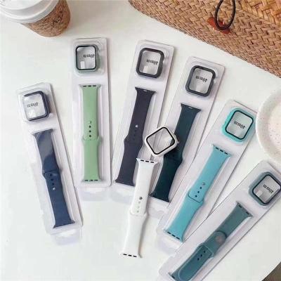 China Hot Selling Soft Silicone Watch Strap Case For Apple Watch All Series for sale