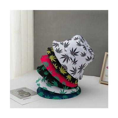 China Jiaer-Wholesale Unisex Printed Bucket Hats Reversible Custom Fisherman Bucket Hat Cotton Sun Hat Maple Leaf Designer Unisex Outdoor Hats for sale