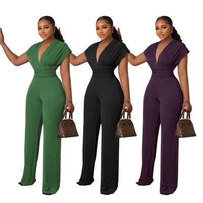 China Elegant Overalls 2022 Summer Women Clothing Bandage Solid Wide Leg Women Sexy Viable Jiaer-Wholesale for sale