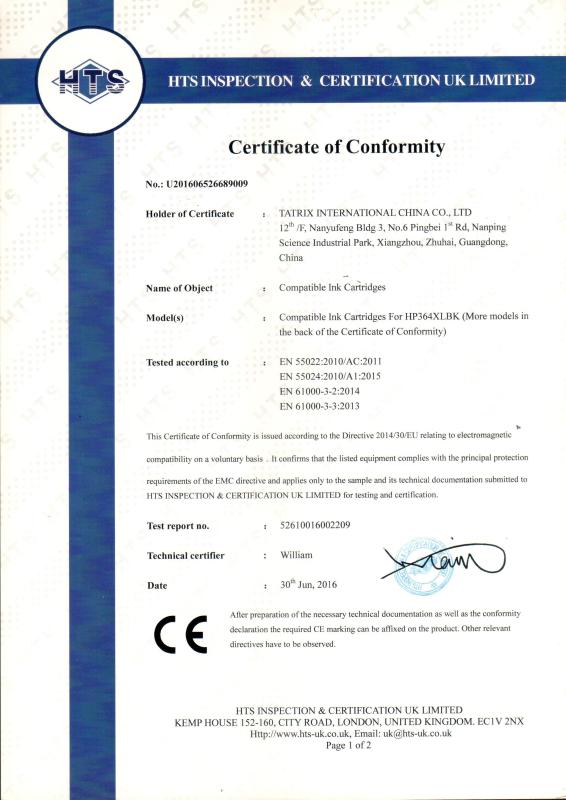 CE - Tatrix International China Co., Ltd.