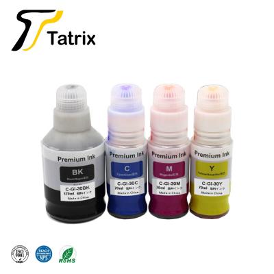 China Eco-friendly Compatible Tatrix GI-30 GI-30PGBK GI-30C GI-30M GI-30Y Bottle Refill Water Based Bulk Ink For Canon G5030 G6030 for sale