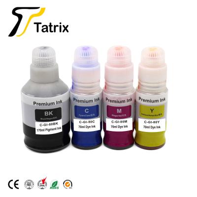 China Compatible Tatrix GI-80 Bottle Refill Eco-friendly GI80 Water Based Ink Bottle Water Based Bulk Ink For Canon GM2080 G7080 GI80 for sale