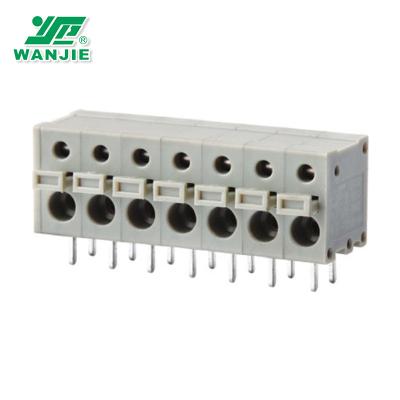 China screwless pcb terminal block pitch 5.0mm 90 degree WJ211R-5.0 26-16awg for sale