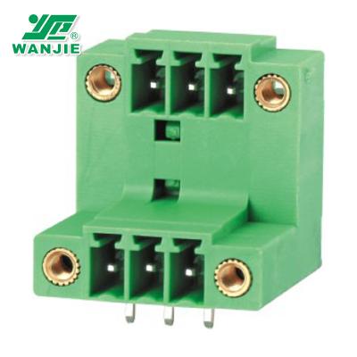 China Double Angle Pin Male Pluggable Terminal Block WJ15EDGRTM-3.5 / 3.81 Level Pitch 3.5mm 3.81mm Other for sale