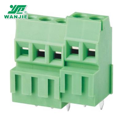 China VDE Approved Wanjie 3.5mm 3.81mm PCB Screw Terminal Block WJEEK350 / WJEEK381 30-16awg for sale