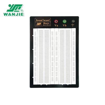 China ABS 1680 Wanjie solderless breadboard plastic high quality dots with black metal BB-2T4D-01 for sale