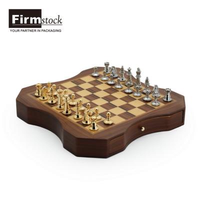 China Wholesale Royal Luxury Chess MDF Noble Wood Wooden Customized Game Set Case Handmade Chessboard for sale