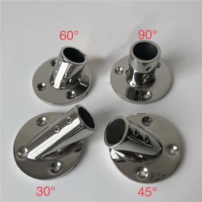 China Modern Stainless Steel 316 Stainless Steel Boat Hand Railing Tube Baseplate Marine Casting Fittings For Deck Balcony for sale