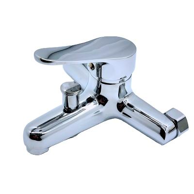 China Without Slide Bar Special price wall mounted chrome polished square body shower faucet zinc body zinc handle bathtub faucet mixer for bathroom for sale