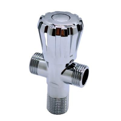 China Modern Cheap New Product Bathroom Fittings Control Water Brass Double Head Angle Valve for sale