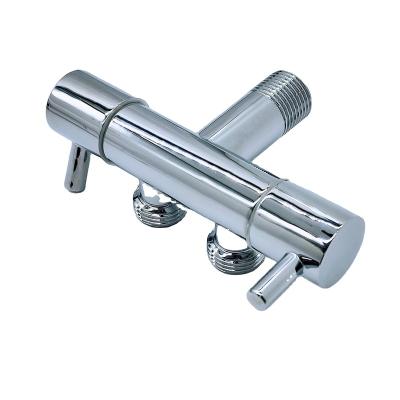 China Modern Hot Sale Stainless Steel Pressurized Toilet Partner Multi-function Two Way Zinc Alloy Faucet Angle Valve for sale