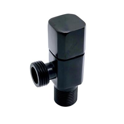 China Modern Bathroom Toilet Black 4 Inlet Valve Water Stop 1/2 90 Degree 304 Zinc Alloy Angle Valve for sale