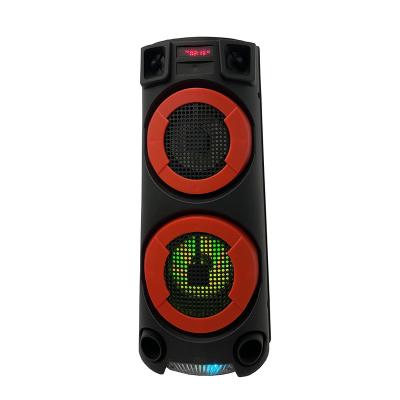 China Portable 4 Inch Radio Dual Speaker Ready To Ship With Led Flashing Light Fupport USB FM Karaoke Speakers With MIC Input for sale