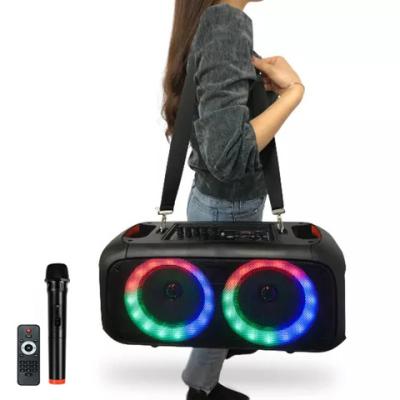 China Wholesale 6.5 inch mobile phone karaoke DJ speaker horn woofer wireless charger dual with wireless MIC for sale