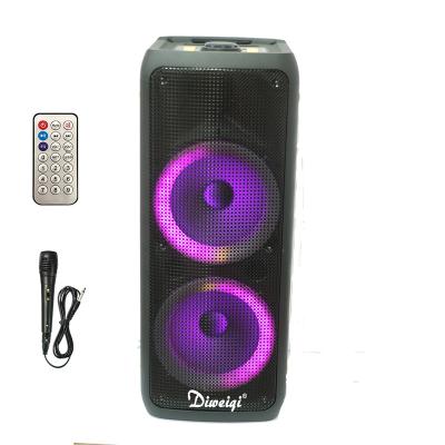 China Wireless Charger For Mobile Phone Dual 10 Inch Karaoke Speaker Outdoor Wireless Woofer Portable Speaker With Microphone And Super Bass for sale