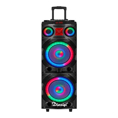 China 12 inch party disco audio/usb/fm wireless portable handle radio wireless wooden case outdoor speaker for sale