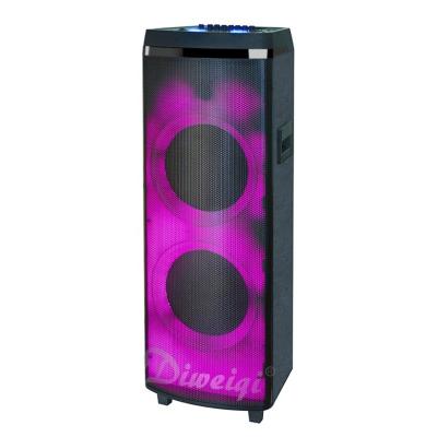 China Karaoke Party Double 12 Inch Woofer Wireless DJ Sound Effect Different Light Effect With Wheels for sale