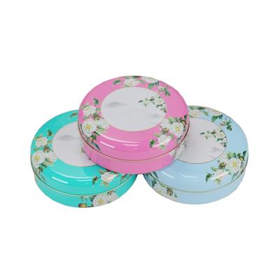 China Custom Small Round Lip Balm Metal Tin Box Cosmetics Tin Cosmetics Tin Container for sale