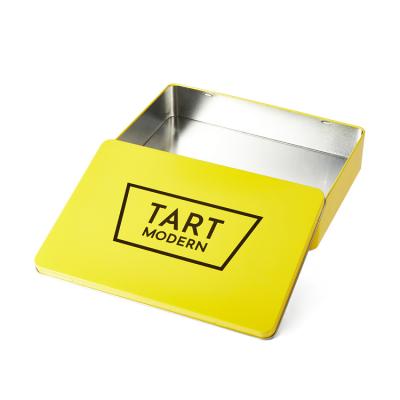 China Materials rectangle tin box metal tin cans metal tin tin cans reused simple printed logo for sale