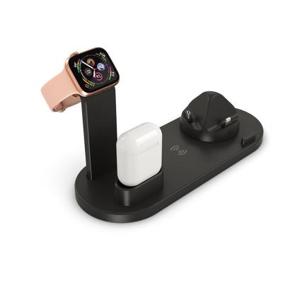 China Mobile Phone 5 in 1 Fast Wireless Charger Dock Station 10W Qi Stand Case For iPhone 11 XR XS X Max 8 For Apple Watch 2 3 4 5 AirPods Pro for sale