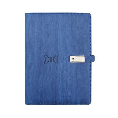 China Hardcover Factory Wholesale 6 Ring Binder Power Bank Notebook A5 PU Leather Tree Texture For Power Bank Diary Custom Logo present for sale