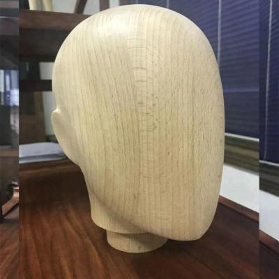 China DL180527 Inflatable Male Solid Beech Heads Fashion Wigs Hat Display Mannequin Wooden Head With Ears for sale