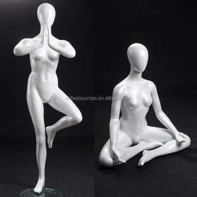 China DL508 Full Body DL508 Sports Yoga Mannequin Egg Maternity Matte Head Female Glossy White Female Fiberglass for sale