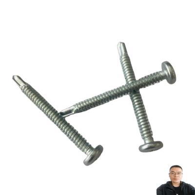 China Galvanized Carbon Steel Flat Pan Head Self Drilling Screws for sale