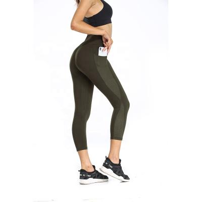 China Super Soft Mesh Women High Waist Tummy Control Fitness Yoga Pants Custom Fashion Leggings Breathable With Pockets for sale