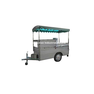 China Processing Factory JX-HS200D Jiexian Professional Stainless Steel Hot Dog Push Vegetable Towable Cart for sale