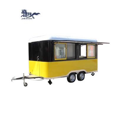 China Mobile vegetable processing plant JX-FS400R food trucks pizza food cart cooking trailer kiosk van trailer for sale manufacturer for sale