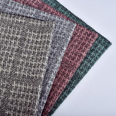 China New designs Shrink-resistant Houndstooth TR 260gsm dyed jacquard brocade knit fabric for garment for sale