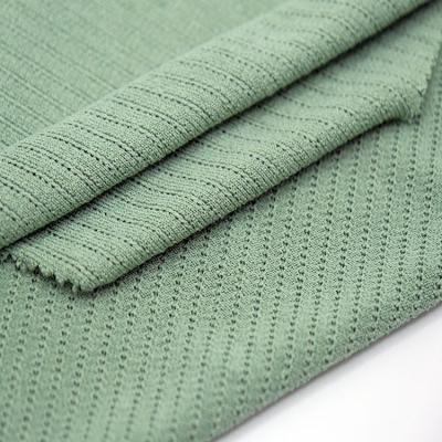 China Korean style anti pill stretch 95polyester 5spandex 190gsm ribbed hacci knit fabric for spring summer sweater for sale