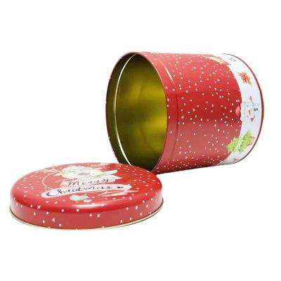 China Food Custom Printing Tin Can Food Grade Tin Can Packaging Round Metal Box For Christmas for sale