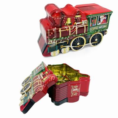 China Custom Food Factory Metal Box Train Train Tin Toys Chocolate Candy Tin Box For Christmas for sale