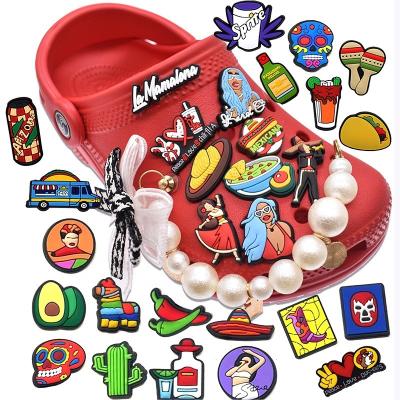 China Durable pesona sepatu shoe charms Mexican inspired charms for charms Pan Dulce, Vicks, Latino, kids Croc fit for hobble decoration for sale