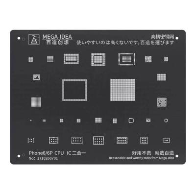 China MEGA-IDEA Steel Black BGA Reballing Stencil for iPhone 13 12 11 pro max XS XR X 8 7 6 6S plus CPU Chip Soldering Net MEGA-IDEA for sale