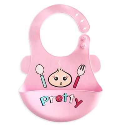 China Bpa Free Silicone Antibacterial Soft Animal Bib Waterproof Baby Bib for sale