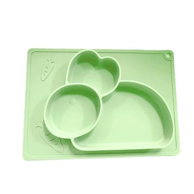 China BPA Free Cute Rabbit Design Baby Rabbit Silicone Dish Baby With Sucker for sale