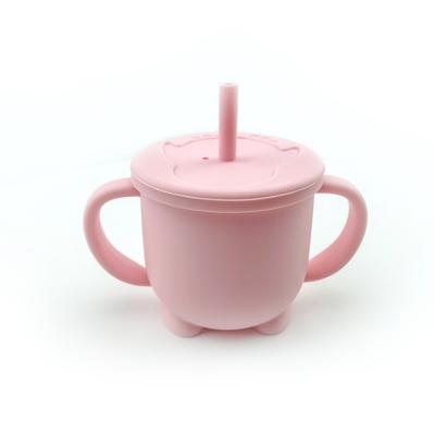 China BPA Free Food Grade Total Slicone Material Silicone Baby Cup With Straw for sale