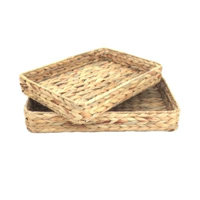 China Eco Friendly Sustainable Water Hyacinth Fruit Basket Fruit Tray for sale