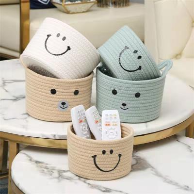 China Lovely Animal Woven Rope Cotton Rope Viable Storage Baskets Baskets For Living Room Office Snacks for sale