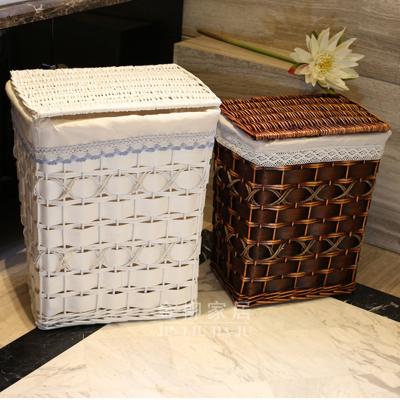 China Eco - Friendly Wholesale Wood Waste Laundry Hamper Wicker Baskets Hamper Baskets for sale