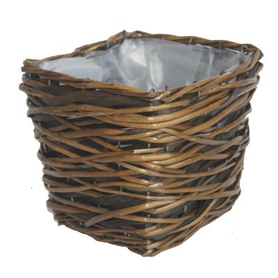 China YRMT Eco-friendly Handmade Wicker Garden Basket Garden Stool Flower Woven Basket With Liner for sale