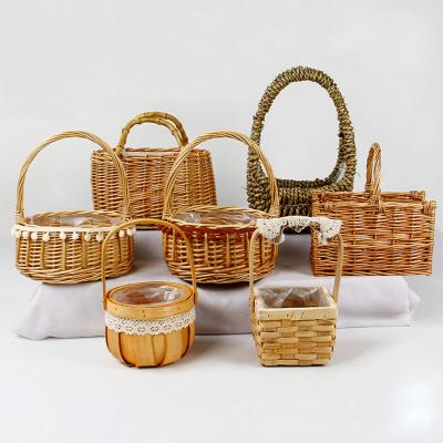 China Customizable Europe Woven Baskets Storage Baskets FLOWER PLANT BASKETS POTS for GARDEN for sale