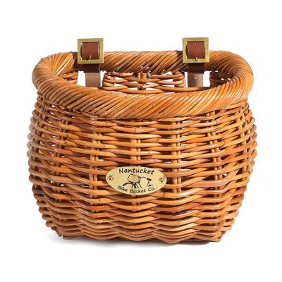 China Eco-friendly YRMT crafted removable hanging wicker rattan home storage basket for sundries flower or bicycle for sale